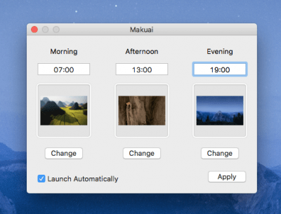 Mac OSXで時間帯・時刻で壁紙を変更するアプリ
