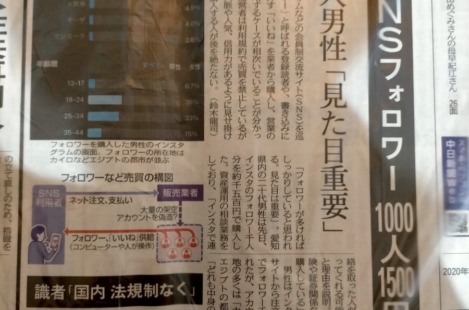 「いいね」購買横行　今朝の中日新聞