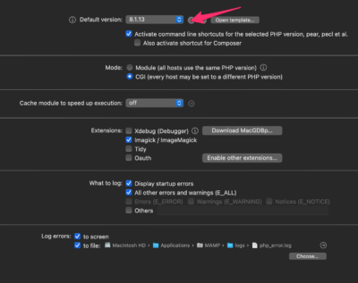 MAMP PROで、バージョンアップした際になくなったPHPのバージョンを追加する方法